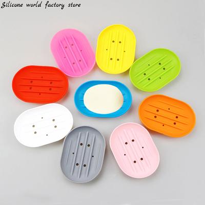 Silikonwelt Badezimmer Geschirr Teller Etui Zuhause Dusche Reise Wandern Halter Behälter Seifendose Seifenablage Flexibler Seifenhalter