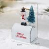 New Christmas Iron Decoration Small Mailbox Santa Claus Elk Pendant Holiday Snowman Ornament