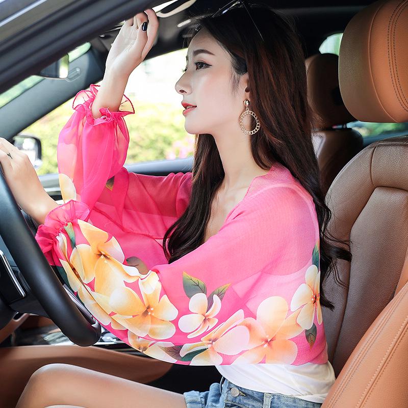 Women's UV Protection Chiffon Cloak - Lightweight Shawl for Summer Cycling & Driving