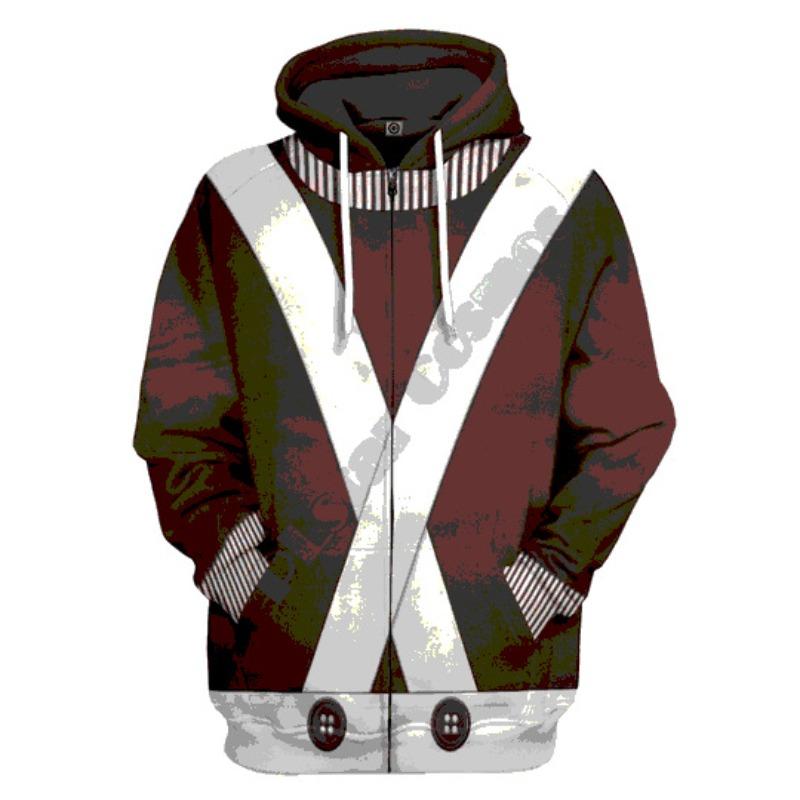 Men's Long-sleeved Hooded Top Comfortable Casual 3D Digital Abstract Printed Zipper Top