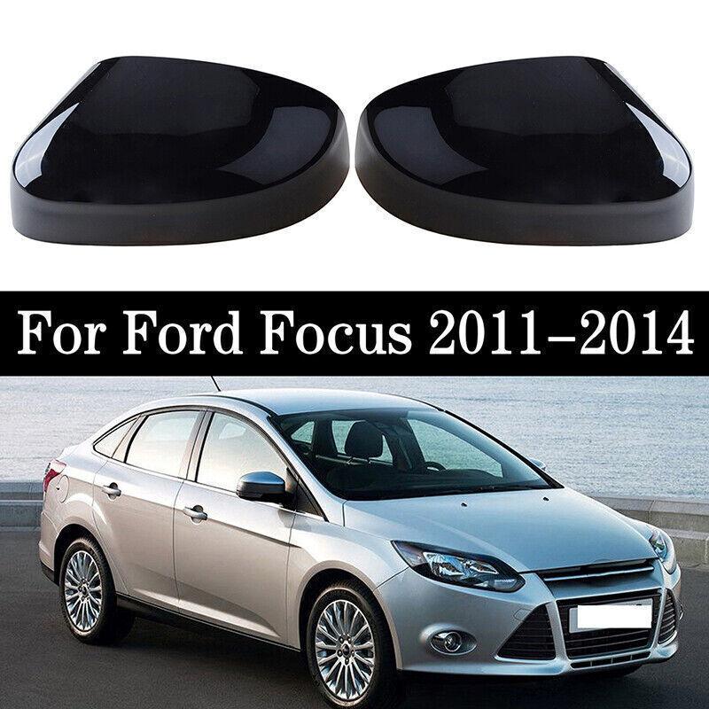 Rear View Mirror Cover Cap Replacement Gloss Black For Ford Focus 2012 2013 2014