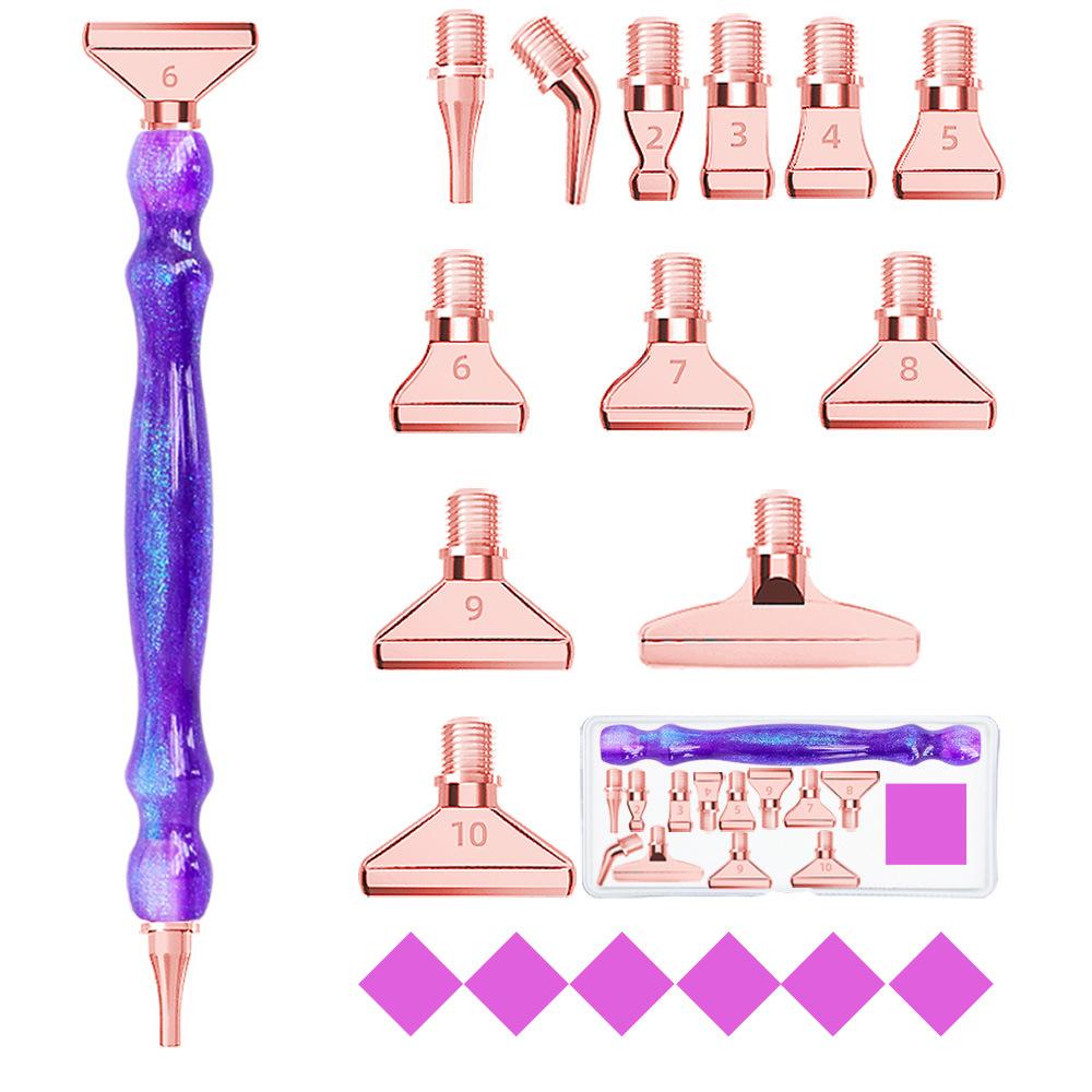 Diamant-Pinselset - Ein 19-teiliges Set lebendiger Farbverlaufswerkzeuge mit ergonomischen Griffen für präzises Diamantmalen