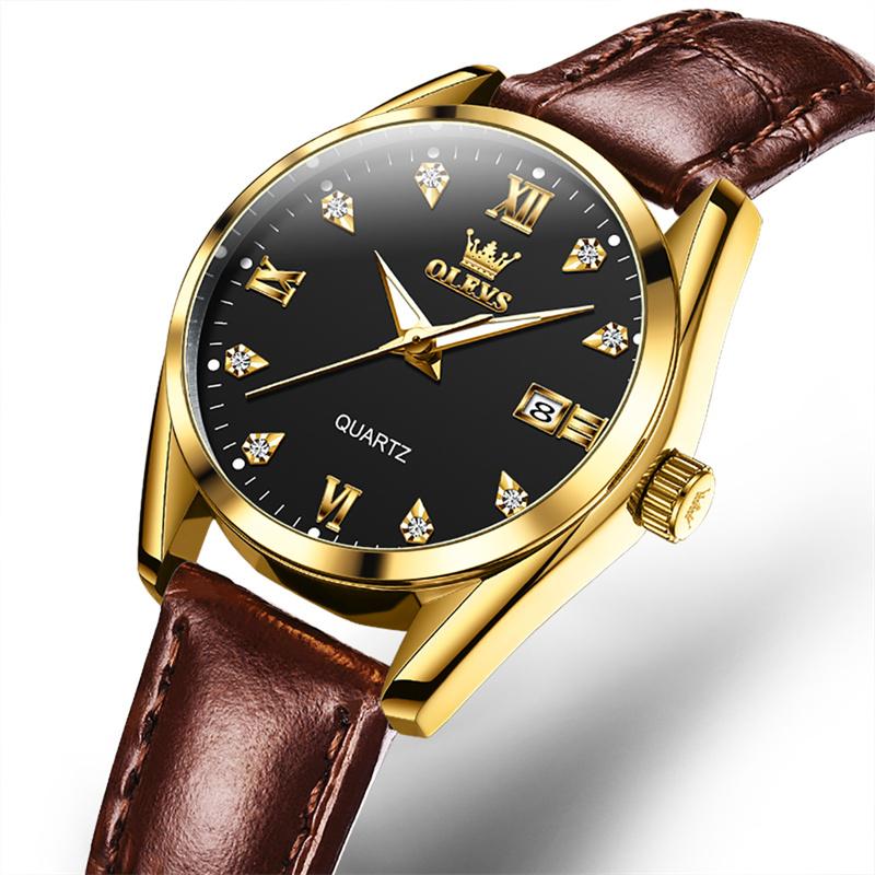 OLEVS Luxury Watches For Women Top Brand Luminous Date Leather Waterproof Quartz Ladies Watch Relogio Feminino Girl Gift