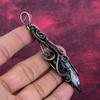 Orthoceras Fossil Gemstone Pendant Handmade Jewelry Copper Wire Wrapped Pendant