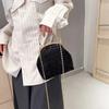 Small Bag Kiss Lock Shell Clip Handle for Women Sequin Bags Messenger Chain Strap Handbags Crossbody Clutch White Gold