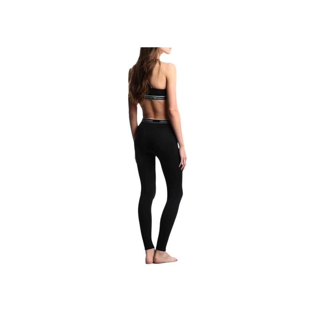 Emporio Armani Solid Color Logo Striped Cotton Leggings Women Leggings EW001901-AF15345-UC001