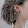 4mm 6mm 8mm 14mm Black Round Ball Imitation Pearl Stud Earring for Women Simple Temperament Ear Jewelry Christmas Day Girl