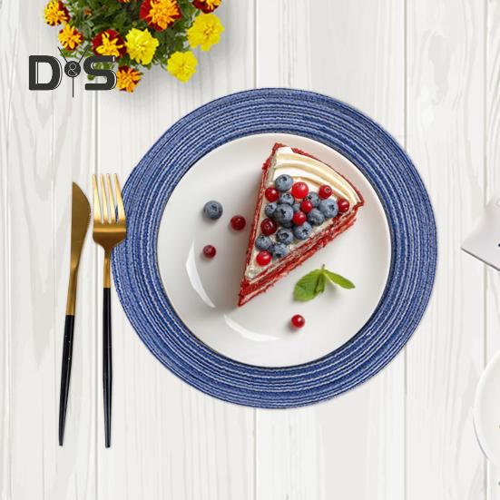 2 Pcs Anti-Slip Round Table Mat Set Woven Placemats Dining Table Non-Slip Coasters for Kitchen Heat Resistant Bowl Pads Drink Mats