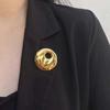 Vintage Irregular Metal Water Ripple Brooch for Women - Trendy Fashion Pin
