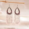 Hollow Drop-shaped Tassel Ear Hook Ethnic Style High-end Earrings for Women