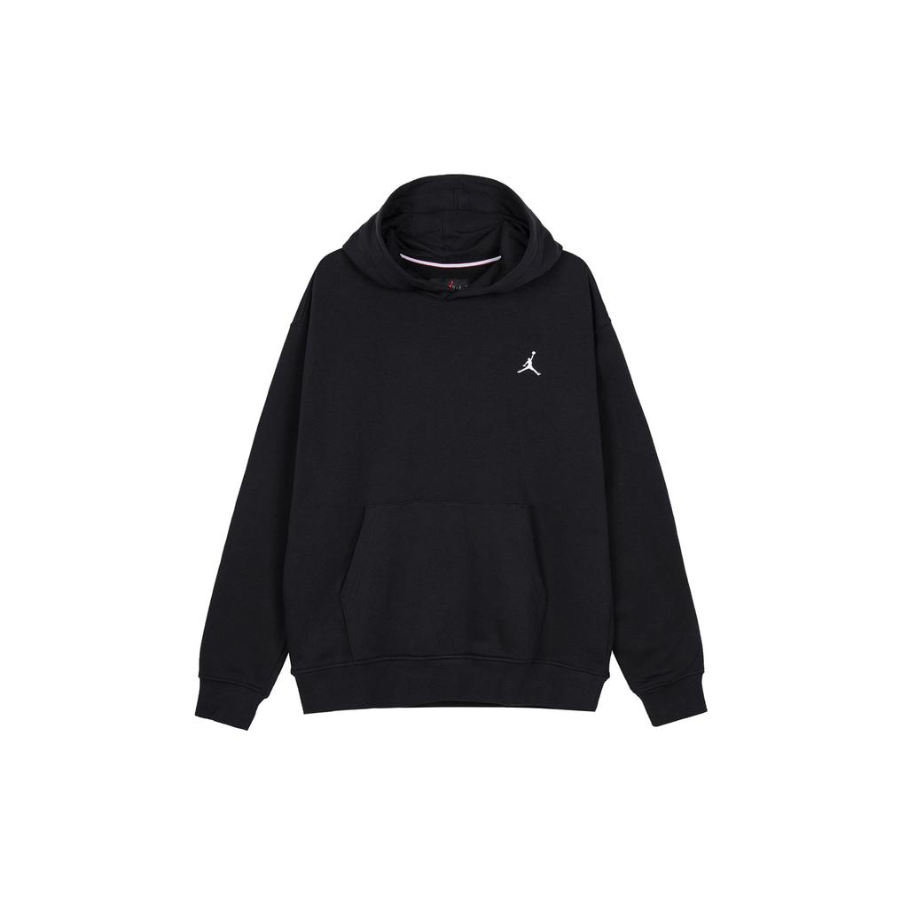 Jordan Solid Color Logo Hoodie with Plush Lining and Long Sleeves Men Tops Black FJ7775-010