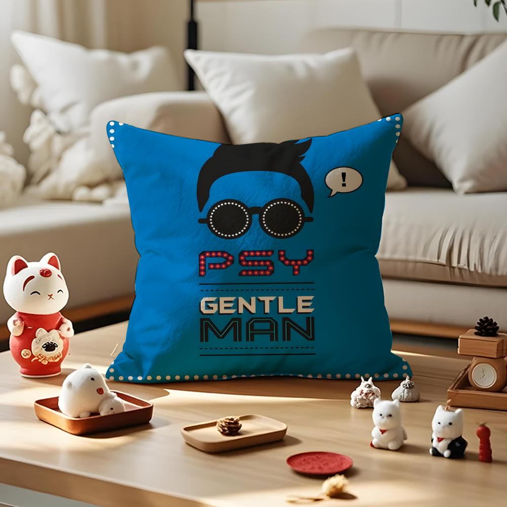 

Psy Album Cushion Cover Anti-dustmite Pillowcase Invisible Zipper Silky Short Plush Sofa Cushion Cover 30cmx30cm