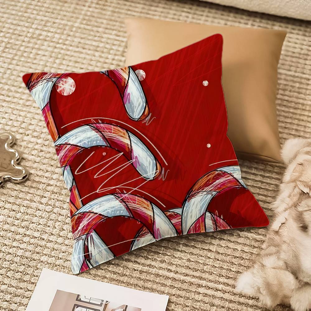 Frohe Weihnachten Kissenbezug Seidiger Kurzplüsch mit unsichtbarem Reißverschluss Staubdichter Sofakissenbezug