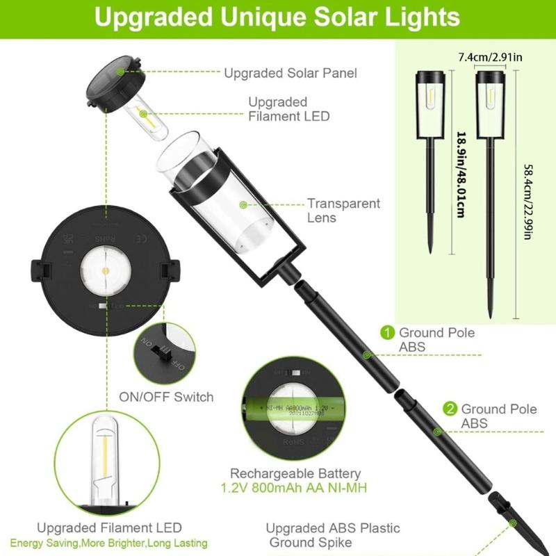 Solar Outdoor Garden Light Yard Decoration Lights Plastic Texture Lawn Solar Lamps Suitable for Pathway and Lawns