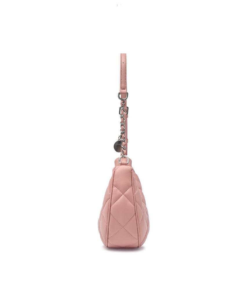 Mlb Basic Quilted Pu Hobo Bag La (L.Pink)