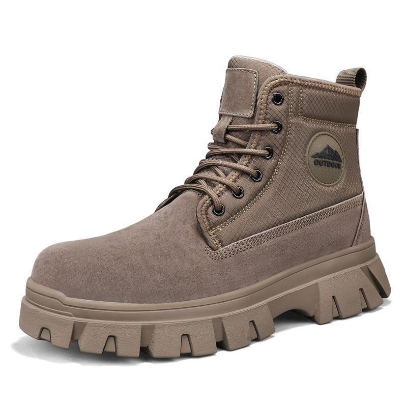 Men's Ankle Boots Genuine Leather Short Boots Retro Snow boots Warm Casual Plush Shoes