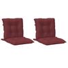 Low Back Chair Cushions Set of 2 Melange Burgundy Fabric