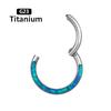 G23 Titan Opal Stein Hohe Segmentringe Offen Kleine Nasen Septum Clicker Ohrringe Tragus Helix Piercing Körperschmuck Ring Stecker