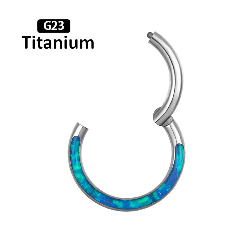 G23 Titan Opal Stein Hohe Segmentringe Offen Kleine Nasen Septum Clicker Ohrringe Tragus Helix Piercing Körperschmuck Ring Stecker