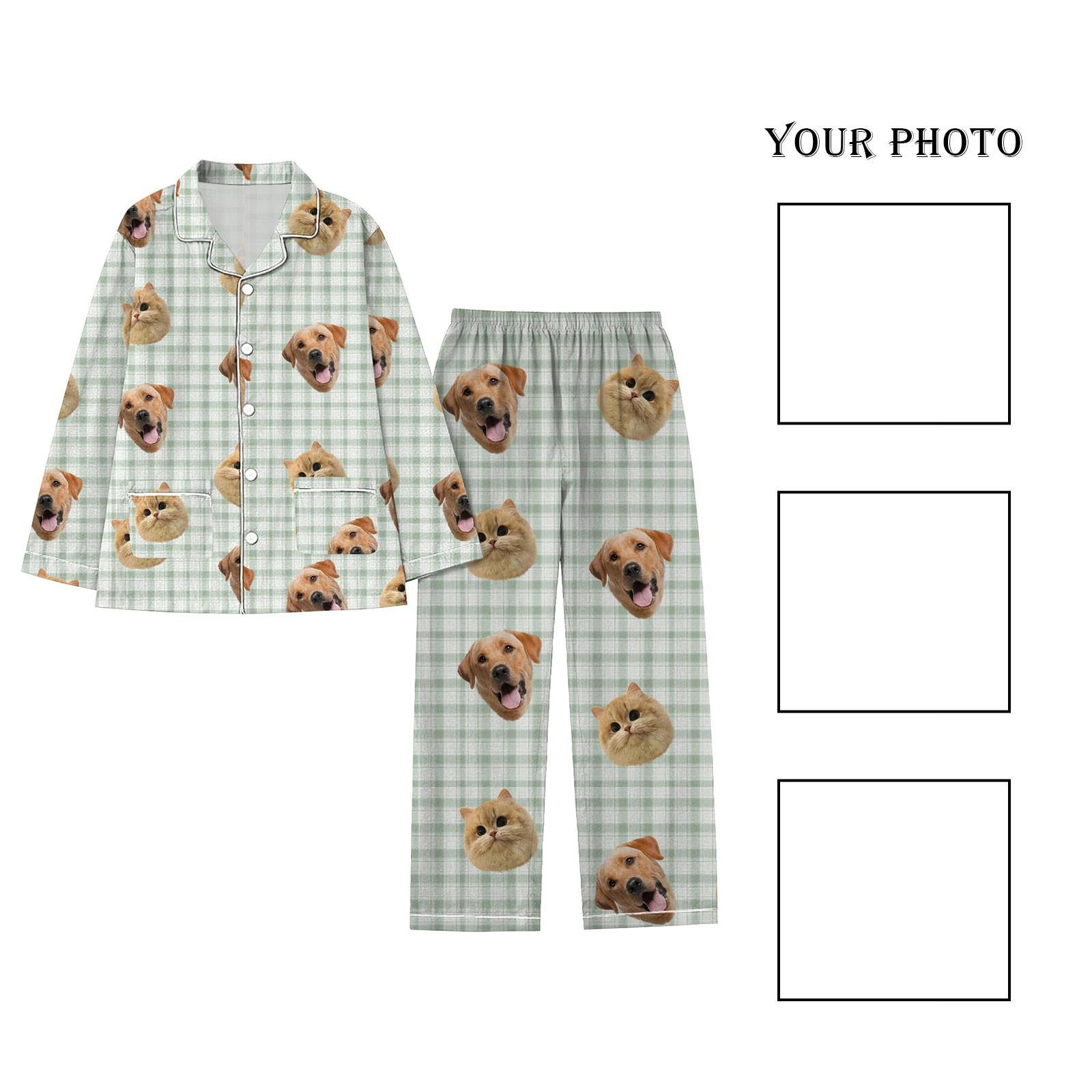 

Персонализированные пижамы с лицами для мужчин и женщин, пижамы в подарок для семьи, мамы-кошки, мамы-собачки, индивидуальный рождественский комплект XL