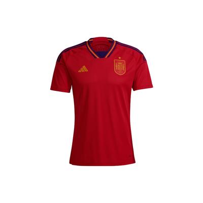 Εθνική Ισπανίας Φανέλα Ποδοσφαίρου Εκτύπωση Εμβλήματος Παγκόσμιου Κυπέλλου Κατάρ 2022 Έκδοση Εντός Έδρας Ανδρικά Μπλουζάκια Κόκκινο HL1970