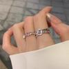 Super Flash Zircon Letter Ring Cold Wind Index Finger Ring Ins Ring