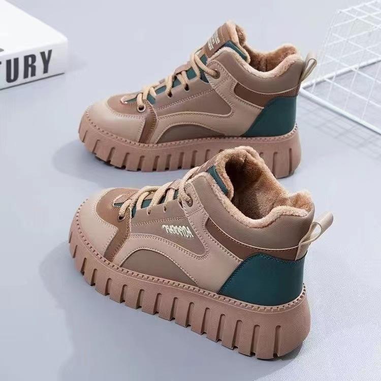 Women's shoes new cotton shoes winter velvet thickened warm two cotton shoes fashion high top sports boots casual shoes