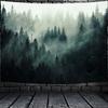 VIKAMA Serene Foggy Forest Tapestry Trendy Wall Accent For Bedroom Live Stream Room Decor Bohemian Style Home Decor Cloth