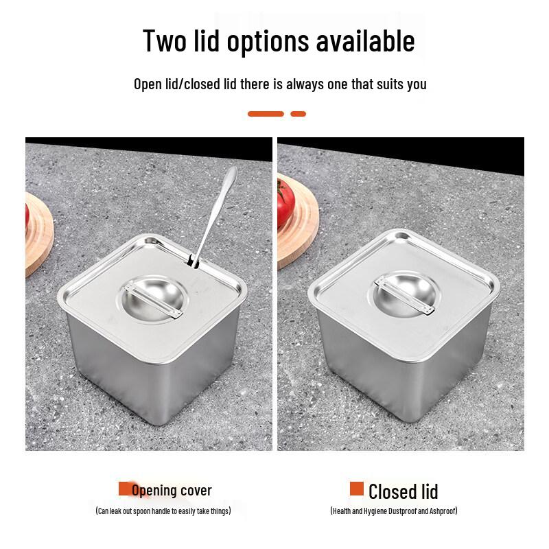 Stainless Steel Square Commercial Seasoning Box