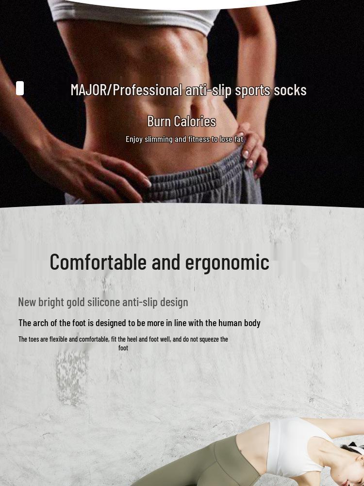 Non-Slip Five-Toe Yoga & Pilates Cotton Socks for Women