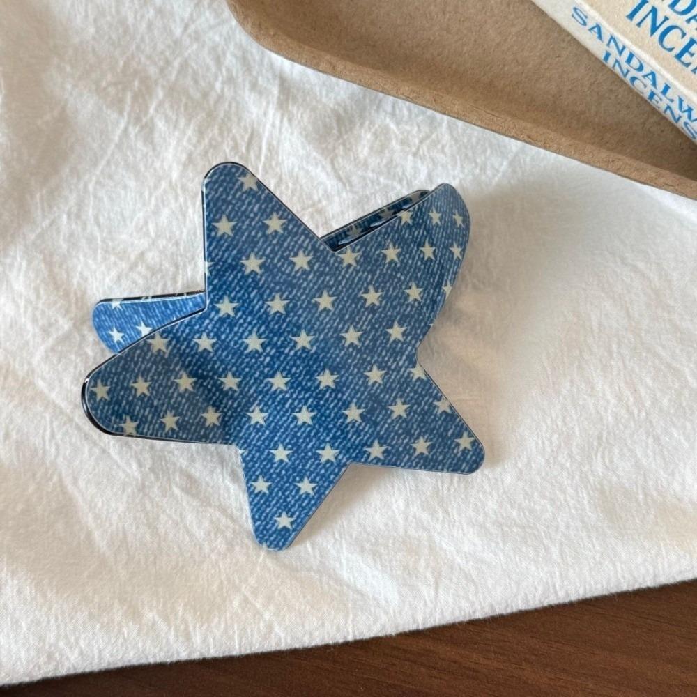 Geometric Acrylic Shark Clip Pentagram Hair Clips Trendy Star Shape Hair Claw Casual