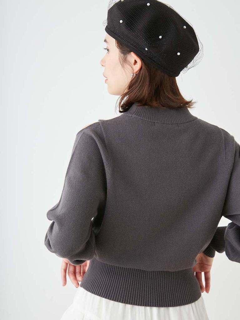 Snidel Cold Shoulder Pullover SWNT244043 DGRY Women's