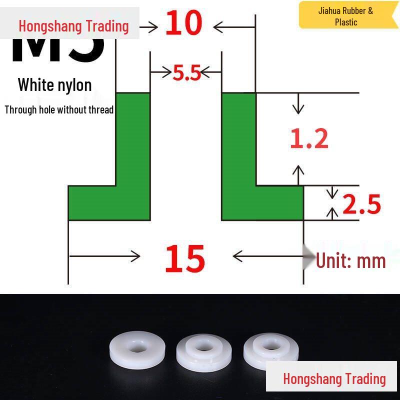 Step T-Shaped Nylon Insulating Bushing Washer, M3-M35 Thread Protection Spacer