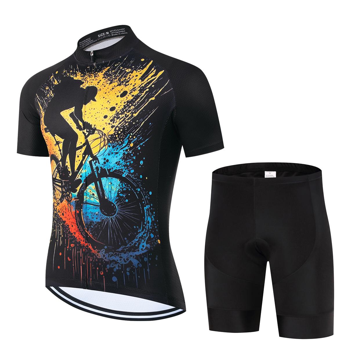 

2026 Cycling Clothing Summer Breathable Cycling Suit Set Men New Short Sleeve Shirt Jersey Set Road Bike Short Clothes Bicycle Cycling Jersey Set Asian size - 3XL