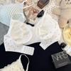 French floral seamless underwear women's small breasts gather without steel rings to close secondary breasts anti-sagging girl pure desire lace bra