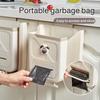 Household collapsible garbage bin cabinet doorKitchen punch-free trash can cabinet door wall-mounted household trash basket