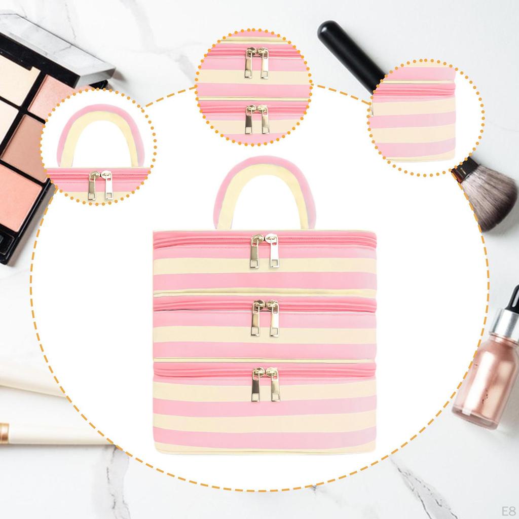 Toiletry Bag Bathroom Cosmetic Organizer Waterproof Compact Multifunctional Carrying Case Women