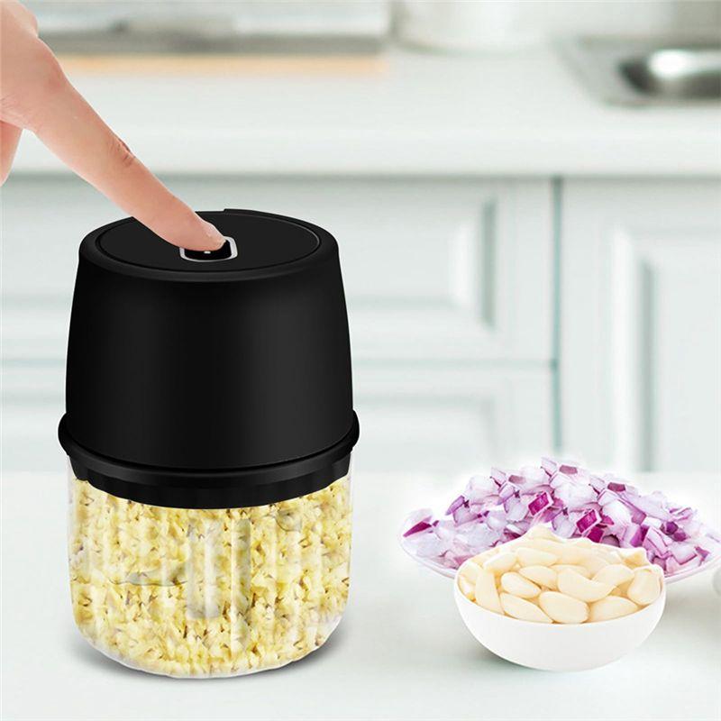 T02C!Electric Garlic Chopper, USB Rechargeable, Portable Wireless Food Chopper, Small Food Processor - 250ML