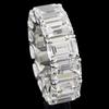 FDLK 2 stk Brudesett Elegante ringer for kvinner Bryllupsforlovelse Mote smykker med full skinnende kubikksirkon kvinnering