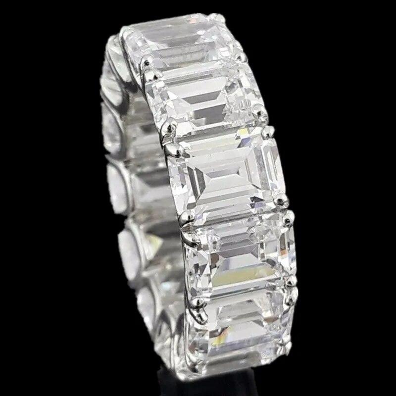 FDLK 2 stk Brudesett Elegante ringer for kvinner Bryllupsforlovelse Mote smykker med full skinnende kubikksirkon kvinnering