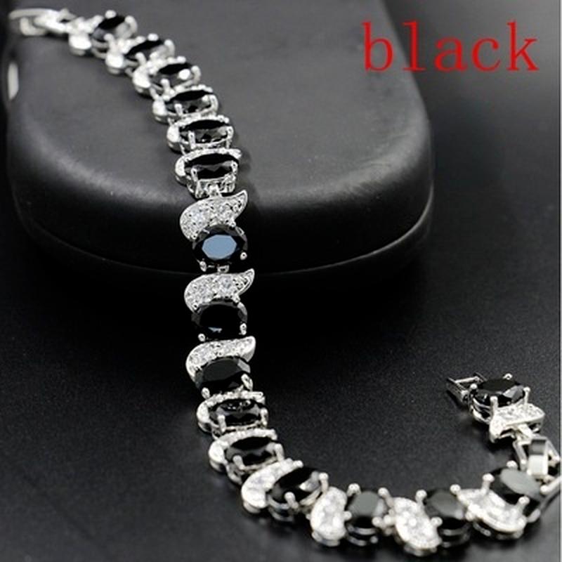 Casual Mystic Sky Blue Cubic Zirconia White Cubic Zirconia Charm Bracelets For Women Fashion Bracelet