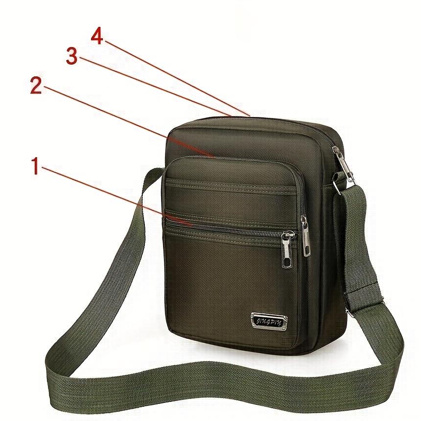 Casual Grote Capaciteit Meerlaagse Schouder Crossbody Tas in Koreaanse Stijl voor Mannen, Geschikt voor Zakelijk Gebruik En Portemonnee Opslag.