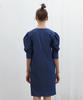 Near And Dear Puff Sleeve Denim Dress Blue