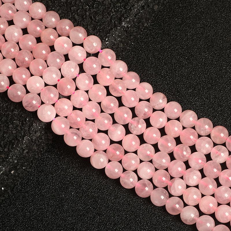 

Madagascar Rose Quartz Round Beads for DIY Jewelry: Loose Beads for Crystal Bracelets & Necklaces. 6mm (approx. 63 beads)