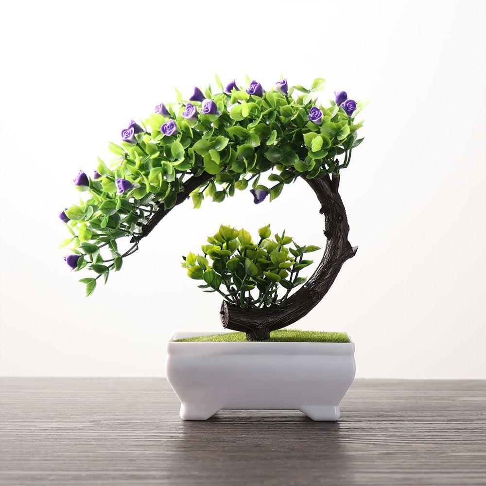 Ornamento Topiária Pinheiro Artificial Bonsai Simulação Envasado Decoração de Casa Plantas Realistas