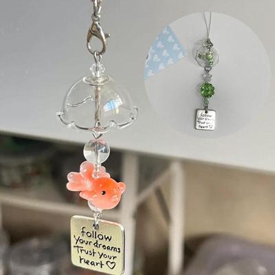Hooling Amulet Goldfish Four-Leaf Clover Keychain Cell Phone Strap