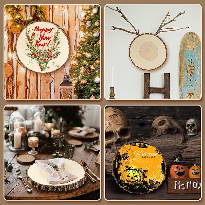 Round Wood Slices for DIY Projects and Decorations - Handmade with Growth Rings, Ideal for Painting and Photo Props