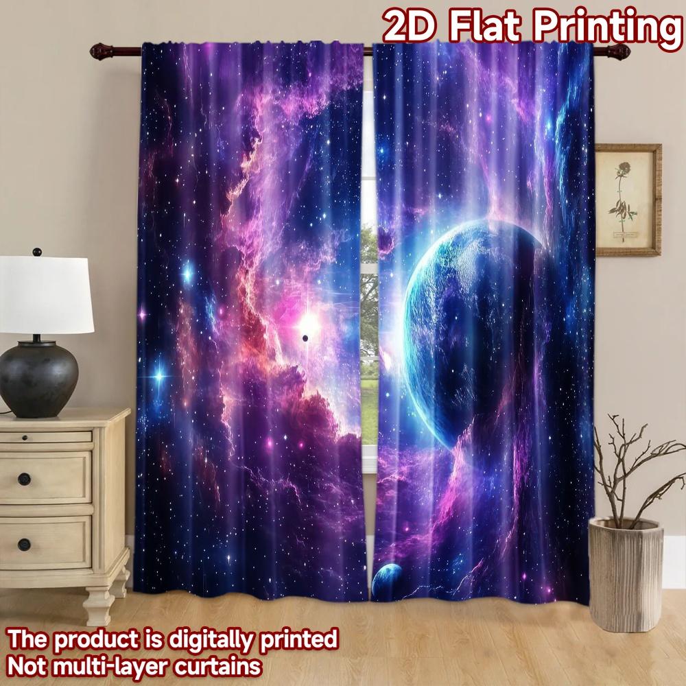 2D Flat Photography Backdrop Party Backdrop Colorful Cosmic Nebula 100% Polyester Family Party Decoration for Bedroom Wall