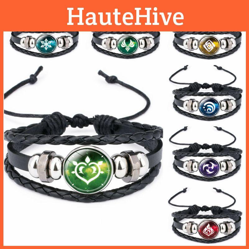 Світний браслет Genshin Impact з регульованим ремінцем з ПУ шкіри для нічного світіння