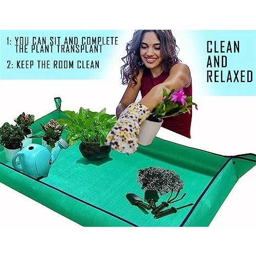 Plant Repotting Mat, Thickened and Waterproof, Suitable for Indoor Plant Transplanting and Preventing Mess, Foldable and Portable Gardening Mat